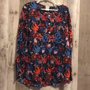 Crewcuts floral printed long sleeve tunic size 10